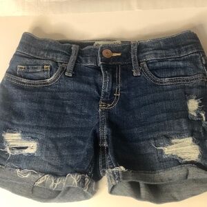Abercrombie Girls Denim Distressed MIDI- Shorts